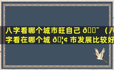 八字看哪个城市旺自己 🐯 （八字看在哪个城 🦢 市发展比较好）